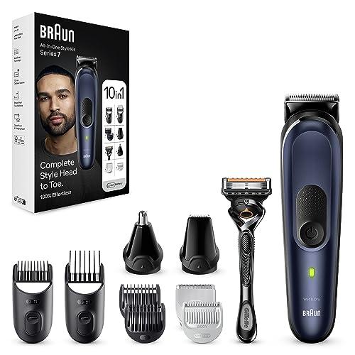 36% DESCUENTO Braun Recortadora de Barba Series 7 Máquina Cortar Pelo, Máquina de afeitar, Cortapelos Hombre Kit 10 en 1 Para Barba, Pelos, Depilación Masculina, MGK7410,