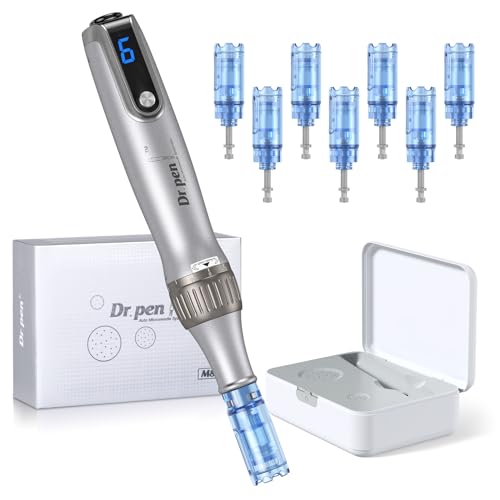 Dr. Pen Ultima M8S Dermapen Auténtico, Inalámbrico, Mejora de Arrugas y Cicatrices, Dermapen Profesional con 7 Cartuchos(12/18/24/36/42/Nano S/Nano R), para Cara y Crecimiento de Barba de Pelo