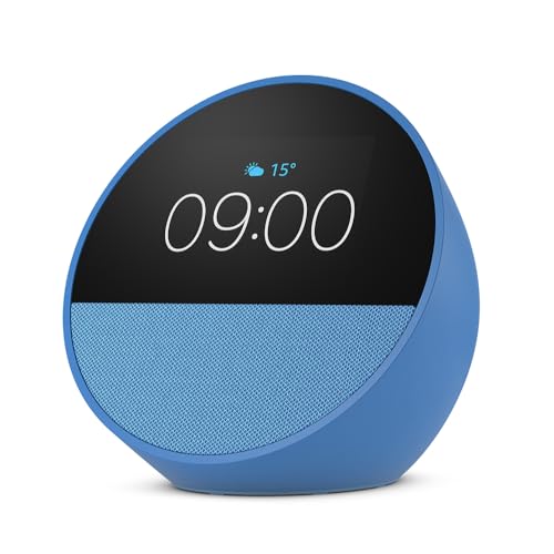 38% DESCUENTO Nuevo Amazon Echo Spot (modelo de 2024) | Despertador inteligente con sonido de calidad y Alexa | Azul