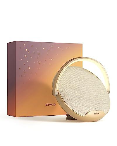 EZVALO Altavoz Bluetooth 5.3, Altavoz Inalámbrico Portátil multifunción con Carga Inalámbrica, Dimmable Lámpara de Noche, Regalos para Mujeres, Hombres, Mamá, Amigo, Niño