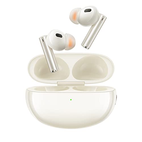 47% DESCUENTO realme Buds Air 5 Pro Auriculares Inalambricos, Boost Dual Drivers, hasta 40 Horas de reproducción, Cancelación Activa de Ruido de 50 dB, Efecto de Audio Espacial de 360, Beige Amanecer