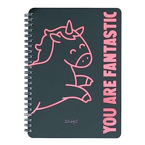 60% DESCUENTO Mr. Wonderful Libreta a5 unicornio negra you are fantastic