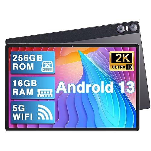 23% DESCUENTO YESTEL Tablet 11 Pulgadas Android 13 con 16GB RAM 256GB ROM (1TB TF), 2K 2000 x 1200 IPS, 4 Altavoces, 3 Cámaras, GPS, Carga Rápida 18 W, 8600 mAh, 5G Wi Fi, Octa Core, Tablet con Funda, Gris