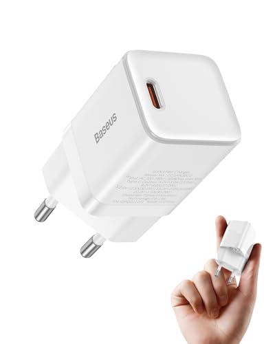 Baseus Cargador USB C, Mini 30W USB Movil Carga Rapida para iPhone 15 Plus Pro Max/14/13/12, iPad, Samsung, Charger Cabezal Adaptador de Pared Corriente