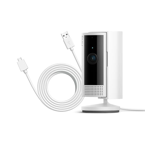 43% DESCUENTO Ring Cámara interior (Indoor Camera 2.ª gen.) + Cable de alimentación de 3 m | Cámara de vigilancia wifi con enchufe para mascotas, vídeo 1080p HD, cubierta de privacidad | Ring Protect 30 días gratis