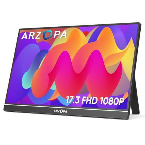 30% DESCUENTO ARZOPA Monitor Portátil Grande de 17,3 Pulgadas, 1920 × 1080 FHD HDR IPS Kickstand Monitor para Computadora Portátil, HDMI USB C Segunda Pantalla Externa para PC/Mac/PS3/4/5/Xbox (A1M)