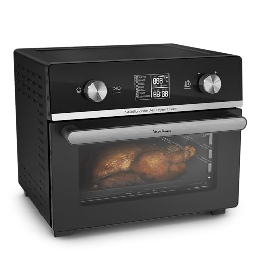31% DESCUENTO Moulinex Easy Fry Air Fryer Oven 20 L Horno y freidora de aire, 20 L de capacidad, ahorra hasta un 70 % de energía, 10 programas automáticos, tecnología Extra Crisp, pantalla digital, negra, AL6058