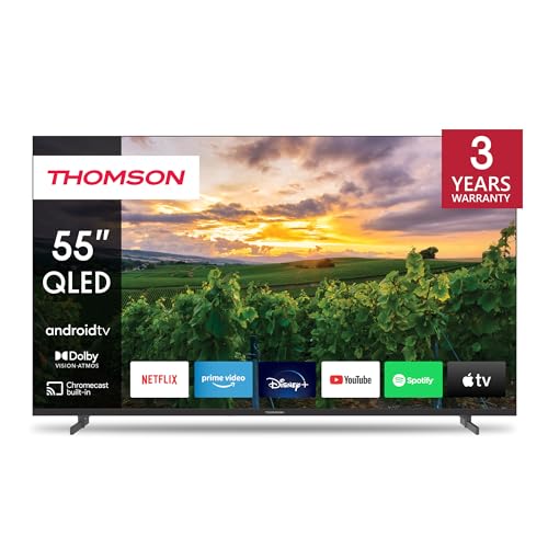THOMSON 55 Pulgadas (139 cm) QLED Smart Android TV (WLAN, HDR, Triple Tuner DVB C/S2/T2) – 55QA2S13 2023