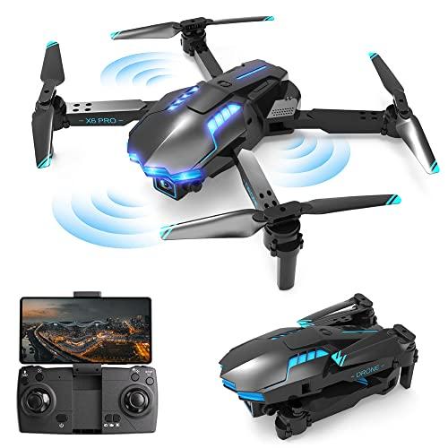 Drone con Cámara HD 1080P para Niños y Adultos, RC Quadcopter Drone Plegable para Principiantes, Juguetes para Niños y Niñas Regalos Navidad