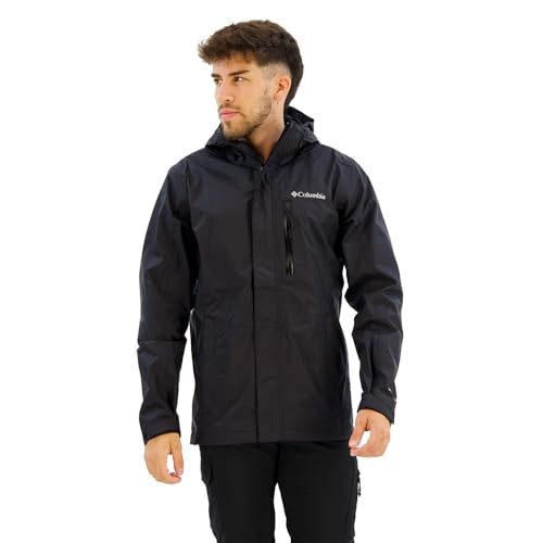 60% DESCUENTO Columbia Pouring Adventure Jacket, Chubasquero Impermeable para Hombre, Black, Talla M