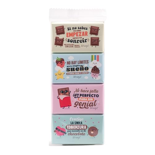 DESCUENTAZO 50% DESCUENTO dekora | Mini Chocolatinas Mr. Wonderful | Delicioso Chocolate | 4 Chocolatinas de 20 g | Ideal para Cumpleaños, Aniversario, San Valentín y Navidad