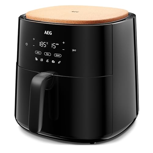 36% DESCUENTO AEG AAF7B Freidora de Aire Sin Aceite 7 L, Freír, asar, hornear y gratinar, control táctil, 8 Programas, Temporizador 60 min, Temperatura 60º 200º, Apto lavavajillas, Negro