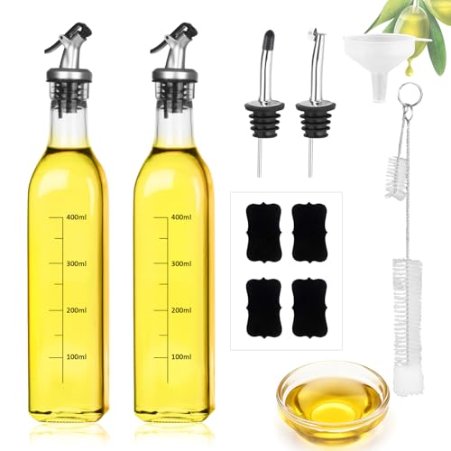 Dachiy Botella De Aceitera De 500 Ml, Paquete De 2, Olive Oil Dispenser, Con Pico Vertedor, Separador De Aceite, Pico Vertedor Equipado Con Tapa Antiincrustante, Botellas Para Aceite