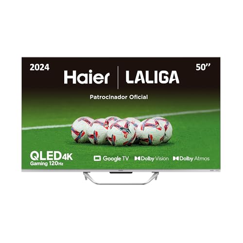 45% DESCUENTO Haier QLED 4K UHD H50Q800UX, 50″, Smart TV, Google TV, Dolby Atmos y Dolby Vision, HDR 10, Smart Remote Control, Google Assistant, Bluetooth 5.1, DBX TV, HDMI 2.1 x 4, Sin Marcos, 2024