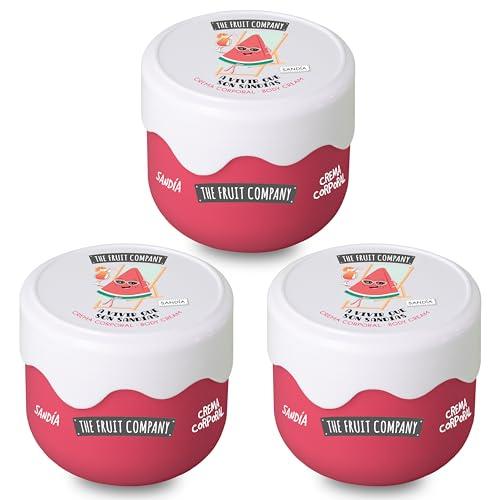The Fruit Company Crema Corporal Sandía Efecto Seda con aceite de aguacate. Fórmula vegana y cruelty free. 200 ml (3 uds.)