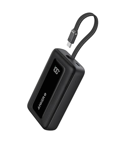 32% DESCUENTO Anker Zolo Power Bank, Cargador Portátil de Alta Velocidad de 20.000 mAh 30 W con Cable USB C Integrado, 1 USB C, 1 USB A, Batería para iPhone 16/15/15 Pro/15 Pro MAX/Plus, MacBook, Galaxy y Más