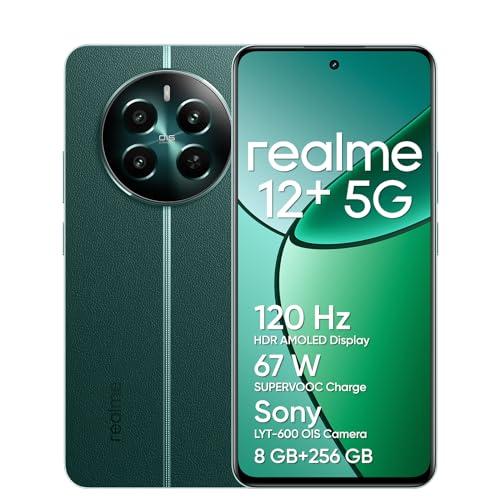 BUENA OFERTA 33% DESCUENTO realme 12+ Teléfono Móvil 5G, 8+256GB, Cámara para Retratos Sony LYT 600 OIS, Pantalla AMOLED ultrafluida de 120 Hz, Conjunto de Chips Dimensity 7050 5G, 5000 mAh, NFC, Verde, no Incluye Adaptador