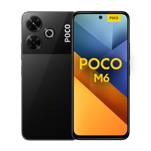 25% DESCUENTO Xiaomi Poco M6 Smartphone de 6+128GB, Pantalla AMOLED de 6.79” 90Hz FHD+, MediaTek Helio G91 Ultra, Cámara de 108 MP, 5030 mAh, Negro (Versión ES)