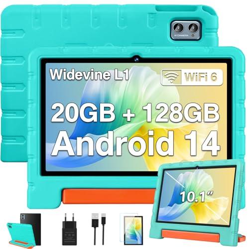 47% DESCUENTO ZIOVO Tablet 10 Pulgadas Android 14, 20GB RAM+128GB ROM Tablet Familiar/Niños, Widevine L1,WiFi 6, 8 Cores, BT 5.0, 5MP+8MP, Kids Space con EVA Caso Vert