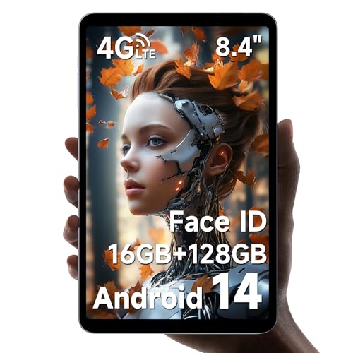 ALLDOCUBE Android 14 Tableta, Tableta para Juegos de 8,4 Pulgadas G99 iPlay 60 Mini Pro con 2 Altavoces, 16GB RAM 128GB ROM, Tableta FHD 1920×1200, Widevine L1, 6050mAh, 4G LTE, Giroscopio de 6 Ejes