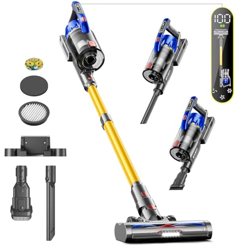 20% DESCUENTO Anyson Aspiradora Sin Cable, 45KPA/550W/60Min,Aspiradora Inalámbrica de 1,5 L con Función de Memoria, Pantalla OLED y Función de Aromaterapia, Adecuada para Suelo/Alfombra/Pelo de Mascotas