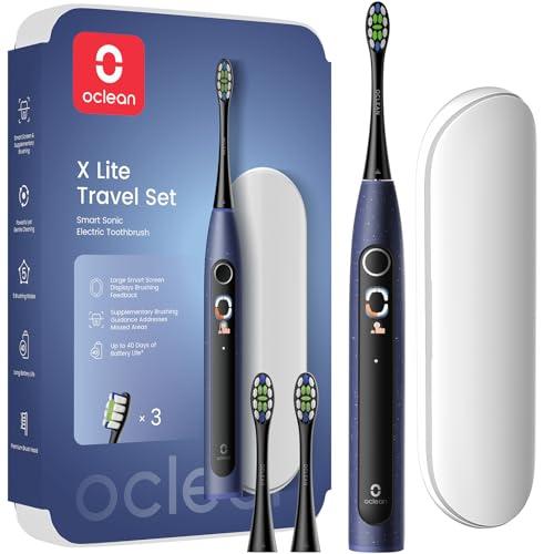 Oclean X Lite Cepillo de dientes eléctrico, Cepillo electrico inteligente, 5 Modos, 72000 Movimientos por minuto, Cepillado suplementario, 40 Días duración, Recordatorio de batería baja, IPX7, Azul