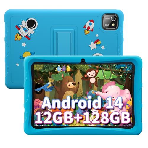 BESTTAB A10 Tablet Niños 10 Pulgadas 120 Hz Android 14 Tablets 12GB RAM 128GB ROM/TF 2TB Tablet Niña WiFi 6, Control Parental, Octa Core, 5100mAh Batería 10W, 8MP+5MP Dual Cámara Tablet para Niños