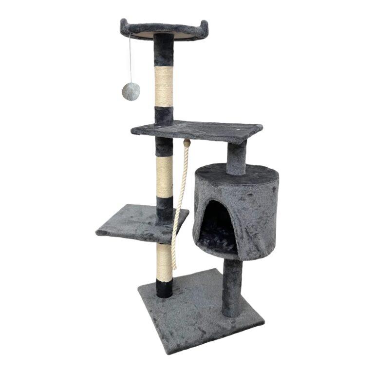 COTTECOTA-Árbol rascador para Gatos Altura 115*40cm Árbol para Gatos Gris Torre Arbol de Escalada de Múltiples Niveles con Cueva Espaciosa Postes Rascadores de Sisal CT | Miravia