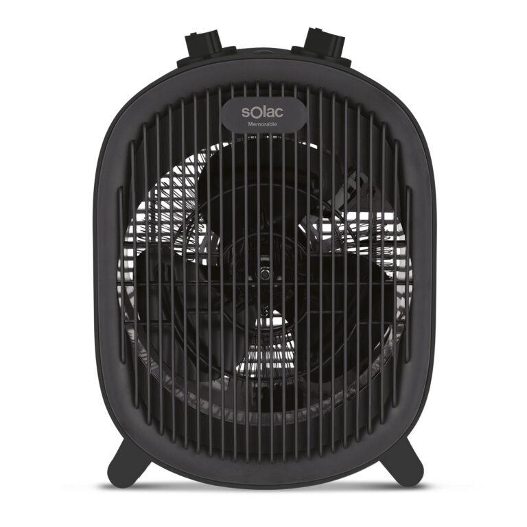 Solac – Calefactor eléctrico, 2000W con 2 intensidades. Calentador, emisor térmico. Función sólo ventilador. Tiene protector térmico y Termostato. Mini estufa eléctrica de Aire caliente en color Negro | Miravia