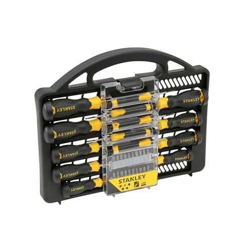 22% DESCUENTO Stanley STHT0 62141 Juego de destornilladores 34 piezas, 13 destornilladores y 20 puntas, Destornilladores Phillips y Torx + Destornillador de precisión, Estuche sintético, Mango ergonómico