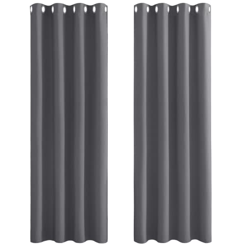 20% DESCUENTO PONY DANCE Cortinas Termicas Aislantes Frio y Calor Cortinas Opacas Dormitorio 2 Piezas 140×240 CM Blackout Curtains con Ojales Cortinas Grises Opacas Cortinas para Habitacion Salon/Comedor