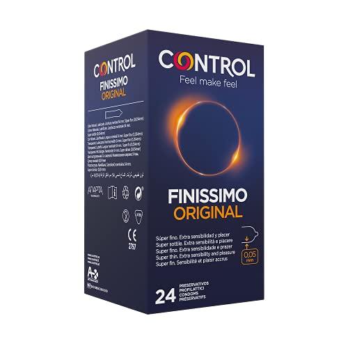 67% DESCUENTO Control Preservativos Finissimo Original. Caja Condones Súper Finos, Extra Sensibilidad, Lubricados, Sexo Seguro. Disfruta de un Ajuste Perfecto para una Relación Segura, 1 Caja x 24 Unidad