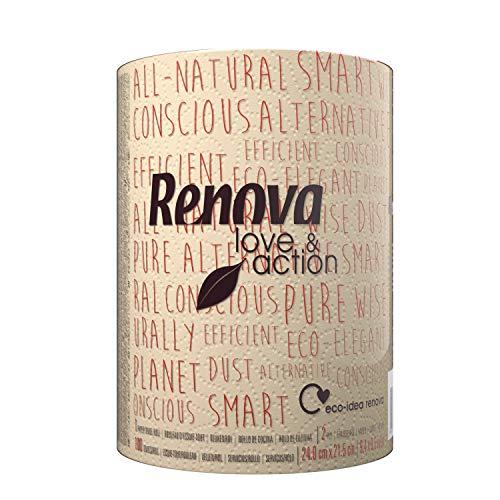 DESCUENTAZO 58% DESCUENTO Renova Rollo de Cocina Ecológico Love & Action | 1 Rollo de Cocina Tamaño XXL | Color Kraft | Papel Certificado FSC®
