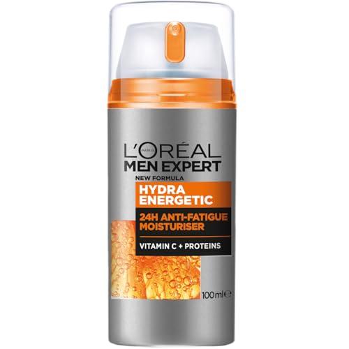 20% DESCUENTO L’Oréal Men Expert Crema Hidratante Anti Fatiga 24h Hydra Energetic para Hombres, Crema Facial de Uso Diario, Aporta Energía, Formato 100 ml