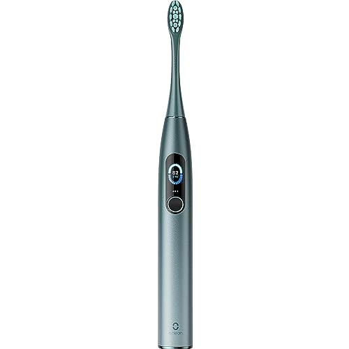 40% DESCUENTO Oclean Cepillo de dientes eléctrico X Pro, Pantalla táctil inteligente, 84,000 Movimientos por minuto, 32 Niveles de intensidad, 3 Modos, Cargador 2 en 1, Sensor de presión, 30 días, IPX7, Verde