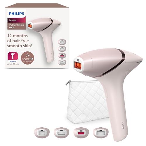 27% DESCUENTO Philips Lumea Serie 9000, Depiladora Luz Pulsada, IPL, Piel Suave Desde Casa, Con Funda, Accesorios para el Cuerpo, Cara, Bikini y Axilas, Sin Cable, Alternativa a Depilación Láser. BRI957/00