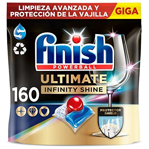 26% DESCUENTO Finish Powerball Ultimate Infinity Shine, Pastillas para el Lavavajillas contra Manchas Resecas y Escudo Protector, 2 packs de 80, total 160 Pastillas