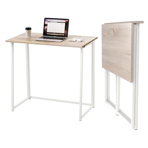 23% DESCUENTO Dripex Mesa Escritorio Plegable, Compacto sin ensamblaje, para Estudio, Casa Oficina, Escritorio para computadora Manualidades, Color Madera, 80 x 45 x 74 cm