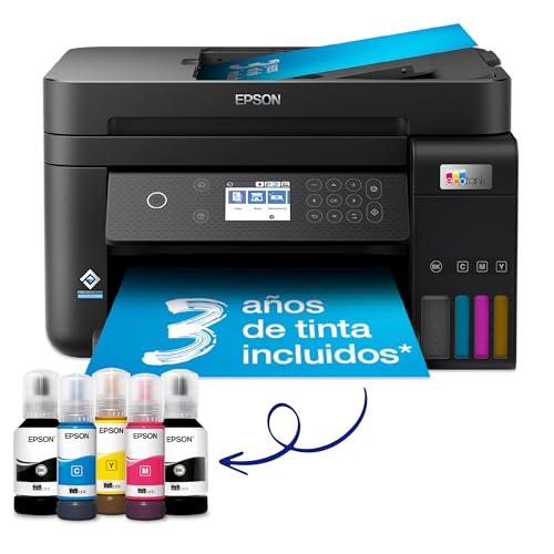 41% DESCUENTO Epson EcoTank ET 3850, Impresora Wifi A4 Multifunción 3en1 con Depósito Tinta Recargable, Impresión Doble Cara (Dúplex), Alimentador Documentos (ADF), Pantalla LCD, Bandeja Frontal, Mobile Printing