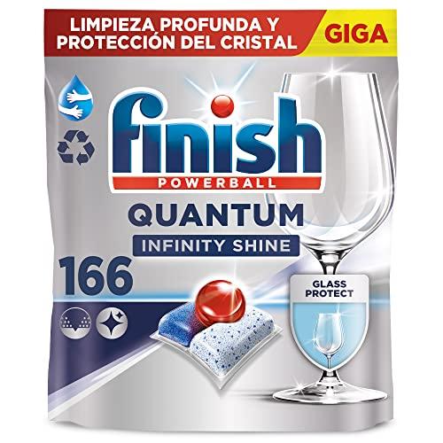 36% DESCUENTO Finish Powerball Quantum Infinity Shine Pastillas para el Lavavajillas con Protección del Cristal, 166 Pastillas