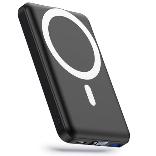 23% DESCUENTO Power Bank 10000mAh Magnético, Bateria Externa mag Safe, YAGOPAL PD 22.5W Carga Rapida Inalámbrico Cargador Portátil con Pantalla LED USB C Compatible con iPhone 16/12/13/14/15 Pro/Mini/Pro MAX