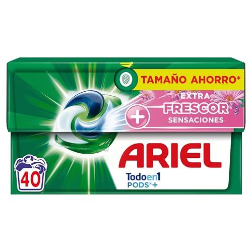 ARIEL PODS Todo en 1 Detergente Lavadora Liquido en Capsulas/Pastillas, 40 Lavados, Jabon Limpieza Profunda, Mas Frescor Sensaciones