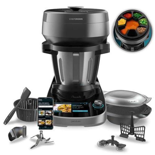 31% DESCUENTO Cecotec Robot de Cocina Multifunción con Dispensador de Alimentos Mambo CooKing Victory. 1700W, 45 Funciones, Miles de Recetas Guiadas, Jarra Victory de 4,5L, Accesorios: Vaporera o Cesto para Hervir