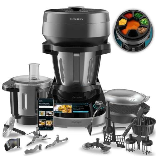42% DESCUENTO Cecotec Robot de Cocina Multifunción con Dispensador de Alimentos Mambo CooKing Total Gourmet. 2200W, 45 Funciones, Miles de Recetas Guiadas, Jarra Unique de 4,5L y Jarra Victory de 5L, Accesorios