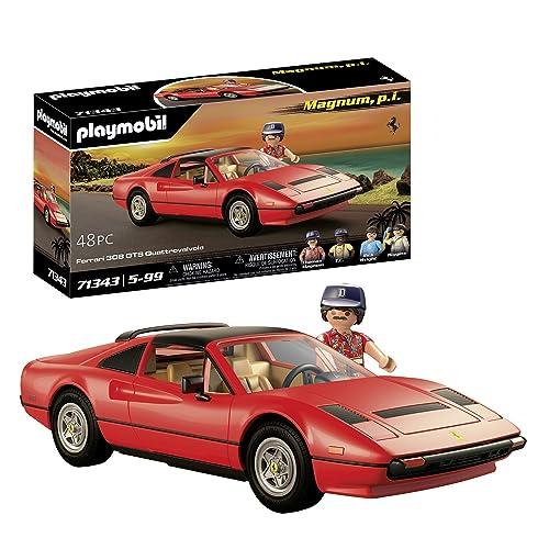 50% DESCUENTO PLAYMOBIL Famous Cars 71343 Magnum, P,I, Ferrari 308 GTS, Supercoche, Pieza de colección para los Aficionados de los Coches, Juguete para coleccionistas y niños/as a Partir de 5 años