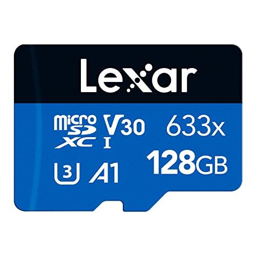 38% DESCUENTO Lexar 633x Tarjeta Micro SD 128 GB, Tarjeta Memoria microSDXC UHS I, con Adaptador SD, hasta 100 MB/s de Lectura, A1, C10, U3, V30, Tarjeta TF para Smartphone, Tablet y Camara IP (LMS0633128G BNAAA)