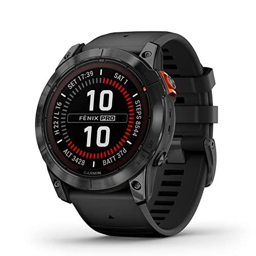 24% DESCUENTO Garmin fēnix 7X Pro Solar, Reloj GPS Multideporte con Carga Solar, Pantalla táctil, Linterna LED, frecuencia cardíaca, mapas, música y 37 días de batería, Negro