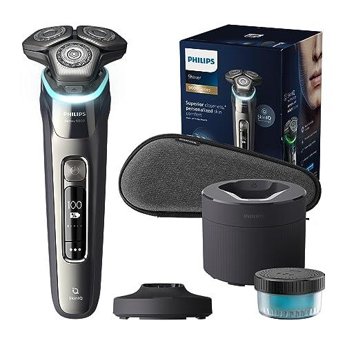 39% DESCUENTO Philips Serie 9000 Afeitadora Eléctrica Hombre, Máquina de Afeitar Barba con Recortadora, 72 cuchillas, 60min de uso, En Seco y Húmedo, Recargable, Centro de Limpieza, Base Carga, S9974/55, Cromo