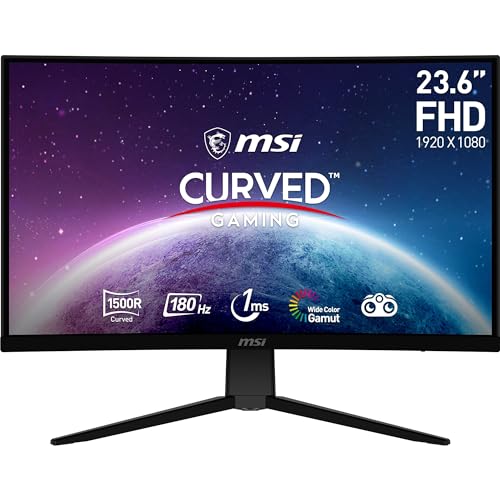 36% DESCUENTO MSI G2422C Monitor Curvo Gaming FHD 23,6″, 1500R 1920 x 1080 VA Panel, 180Hz / 1ms, Adaptive Sync, DP 1.2a, HDMI 2.0b CEC