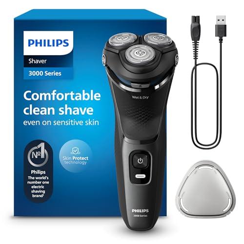 36% DESCUENTO Philips Serie 3000 Afeitadora Eléctrica Hombre, Máquina de Afeitar Barba con Cortapatillas, 27 cuchillas, Cuida la piel, 60min de uso, En Seco y Húmedo, Recargable, S3145/00, Luna
